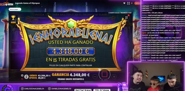 Gran victoria de ZonaGemelos en Gates of Olympus