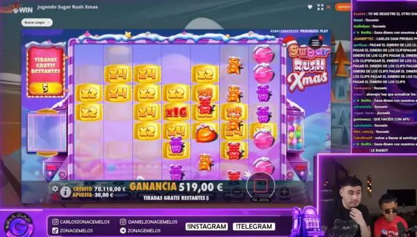 Streamer ZonaGemelos con temática navideña