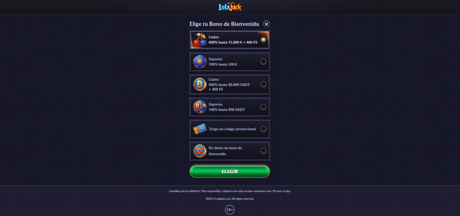 Captura de pantalla de LolaJack